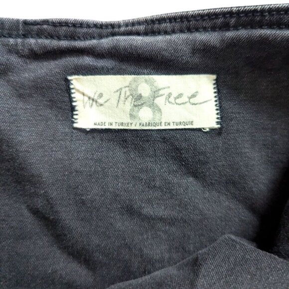 Free People We The Free Highlands Denim Cutoff Skirt in Black - Picture 4 of 6